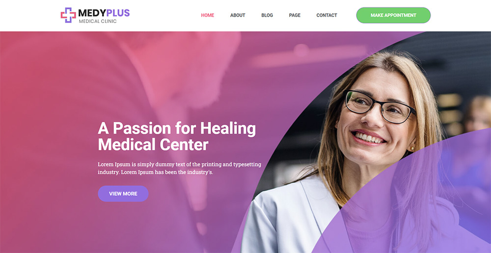 Medical website design example
